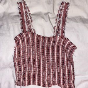 hollister ruffled cropped tank top